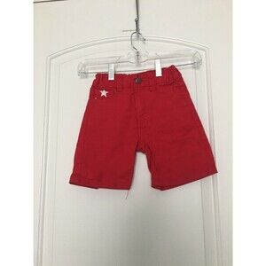 Red Ape Toddler Boys Print Red White Blue Denim Shorts Pockets Size 3T